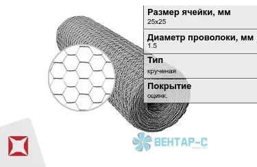 Сетка Манье двойного кручения 1,5x25х25 в Талдыкоргане