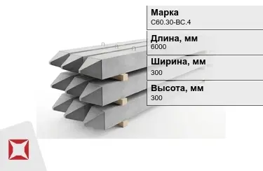 Сваи ЖБИ С60.30-ВС.4 300x300x6000 мм  в Талдыкоргане